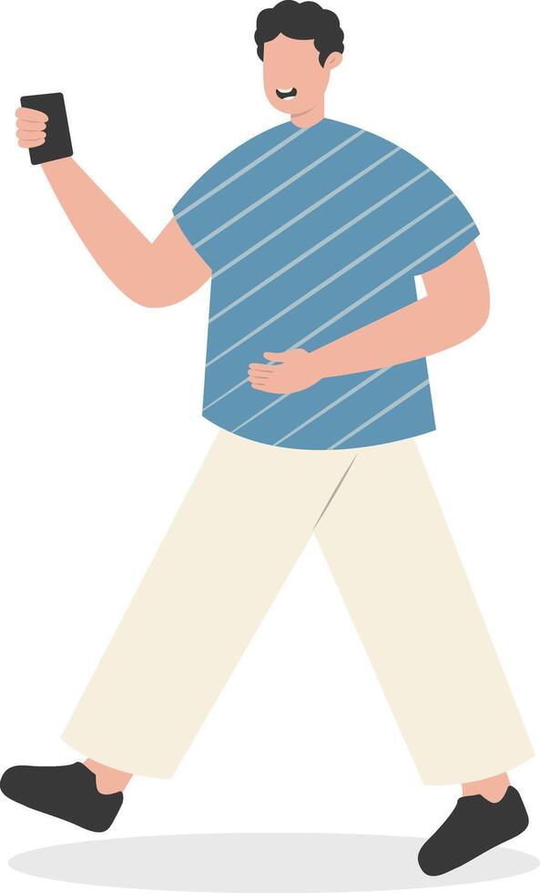 Male Carrying Phone vector