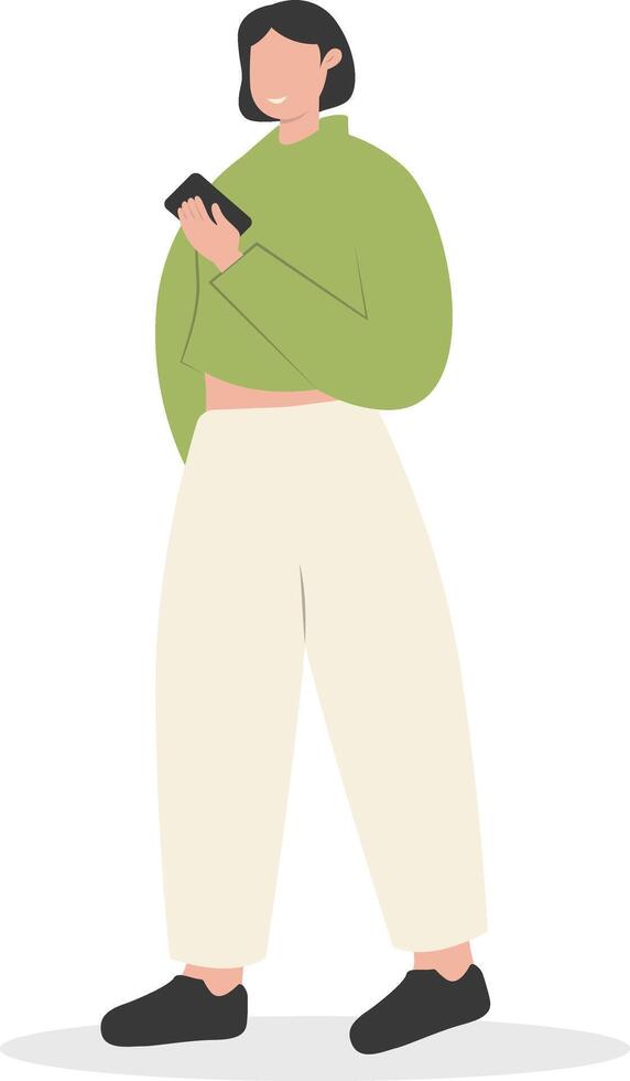 Female Carrying Cellphone vector