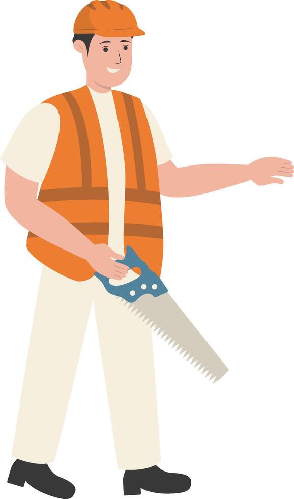 Male Foreman with Saw vector