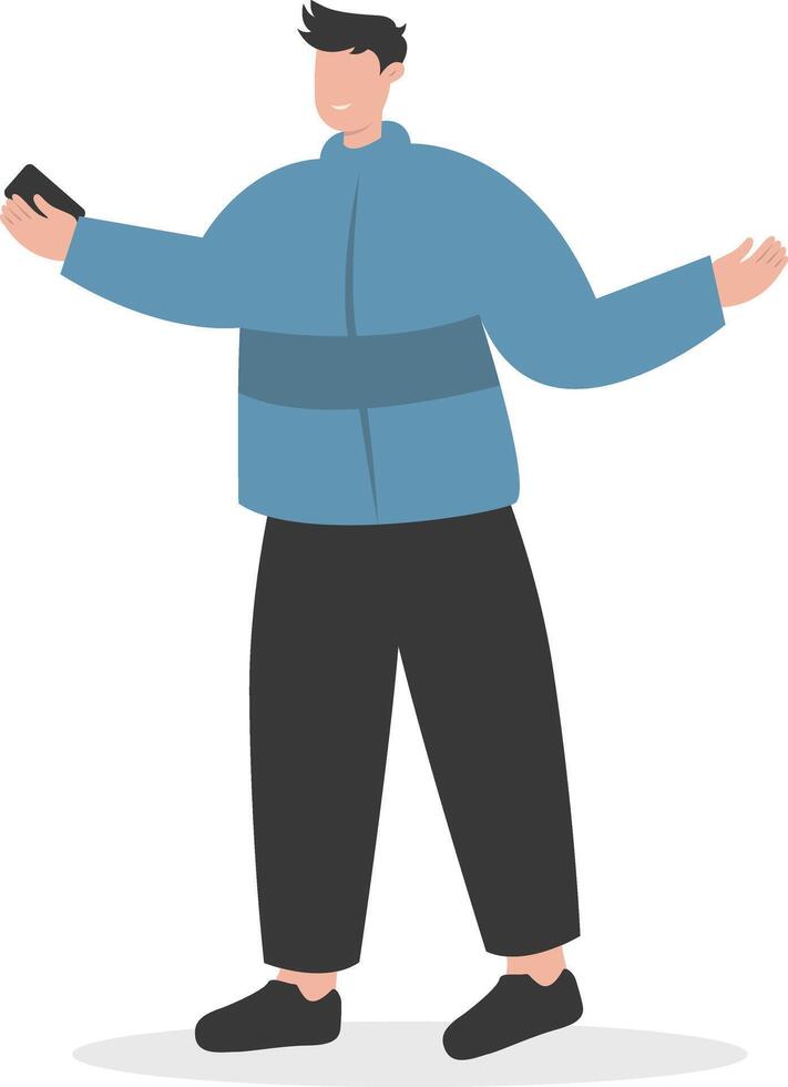 Businessman Carrying Smartphone vector