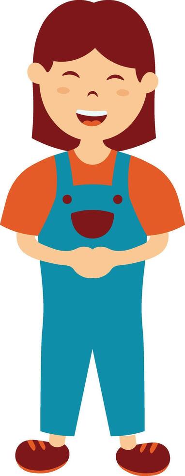 Children Girl in Flat Design vector