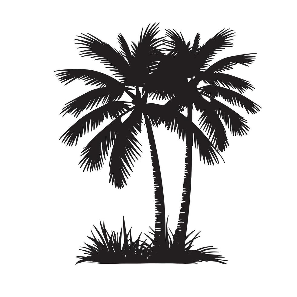 Black Palm Tree Silhouette Design vector