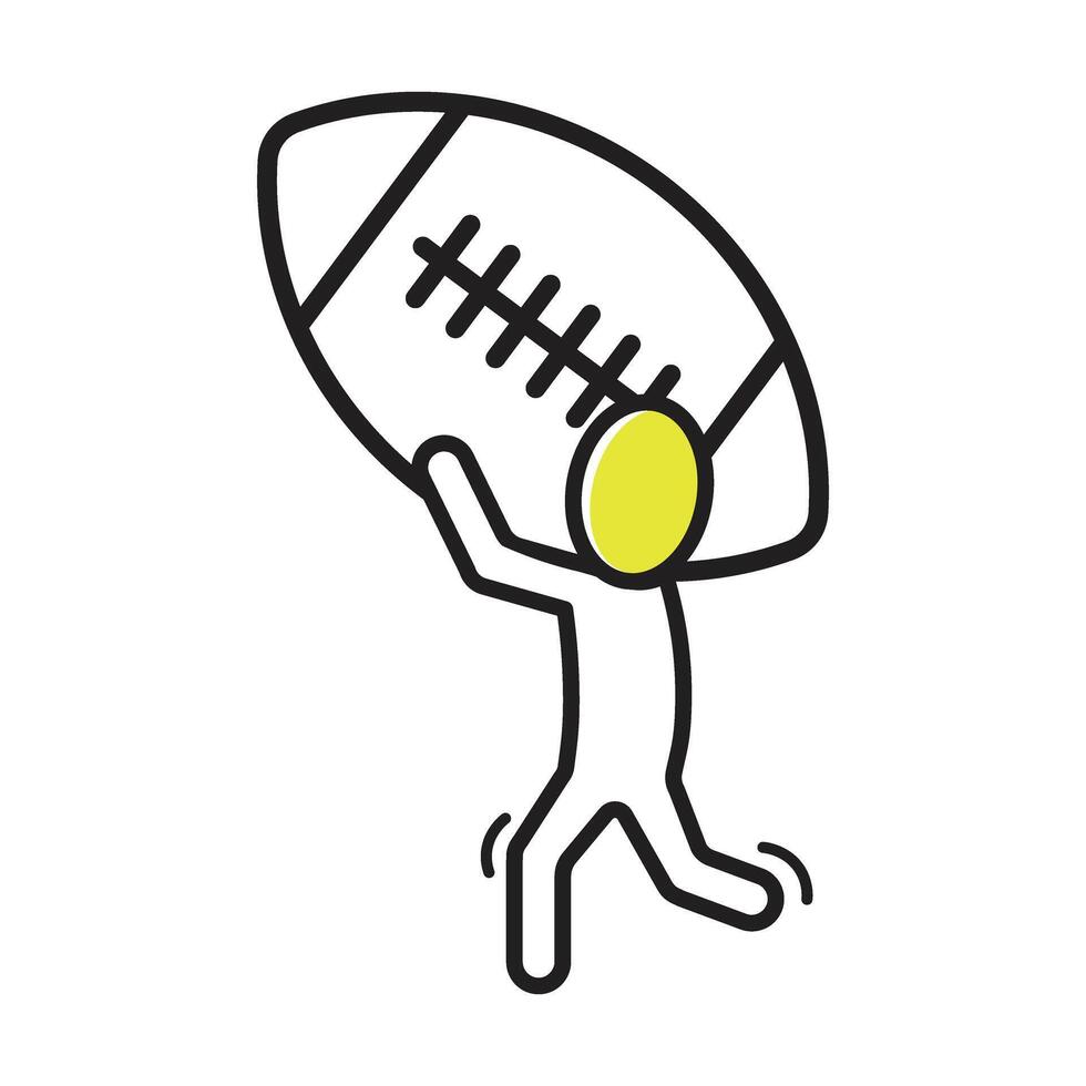 a man carrying a football on his back vector