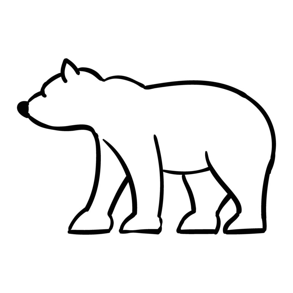a bear is shown in a line drawing vector