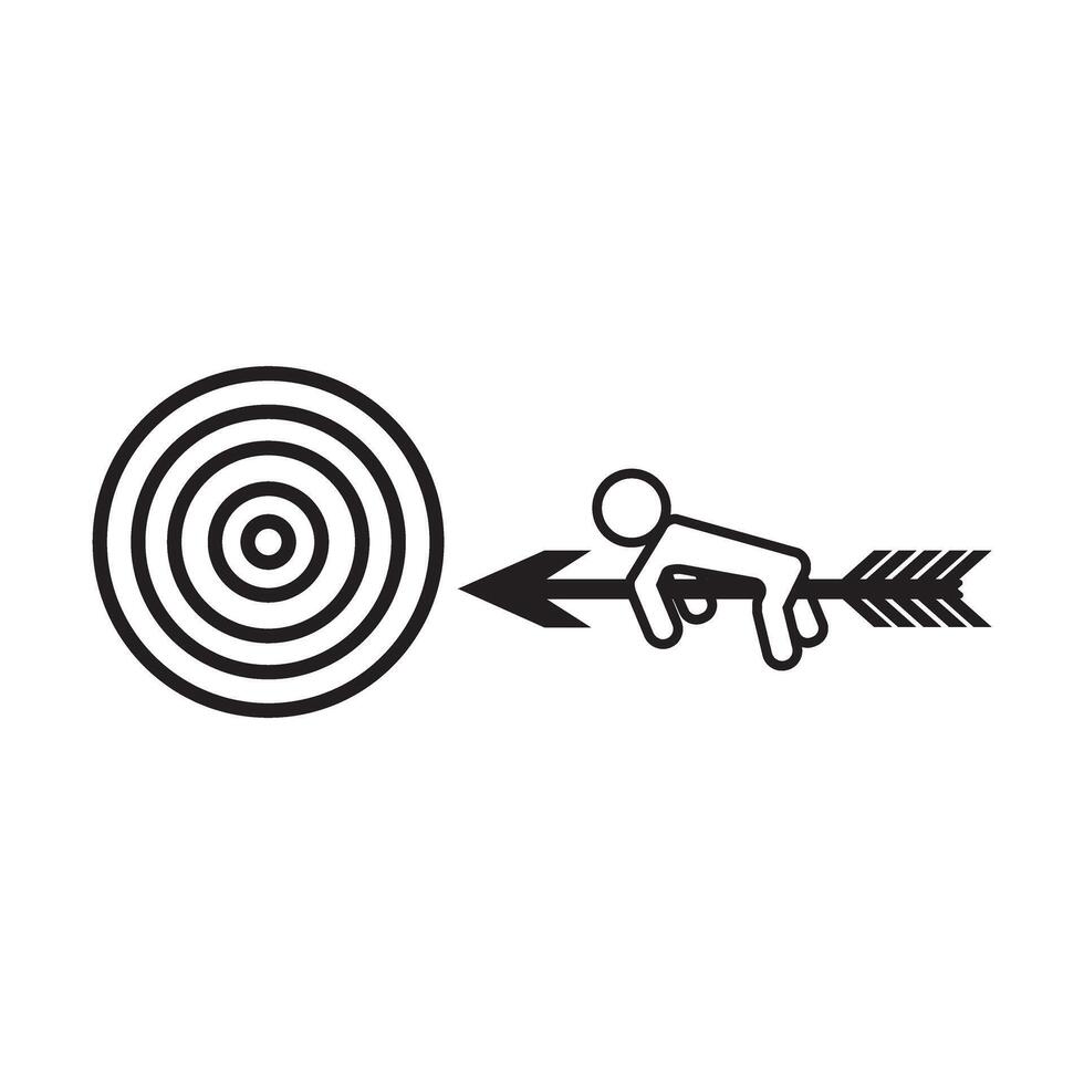 a man is trying to hit an arrow on a target vector