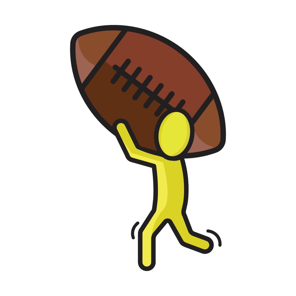 a cartoon man carrying an american football vector
