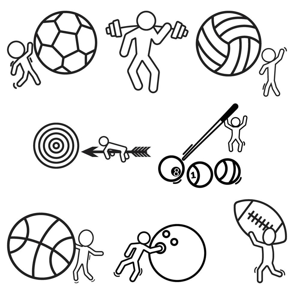 sports icons set illustration vector