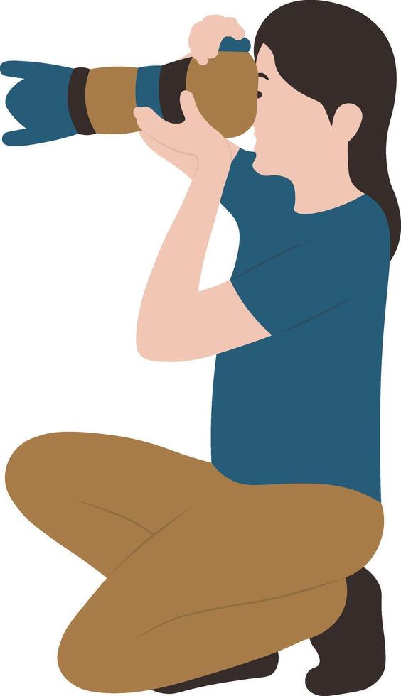 Woman Photographer Illustration vector