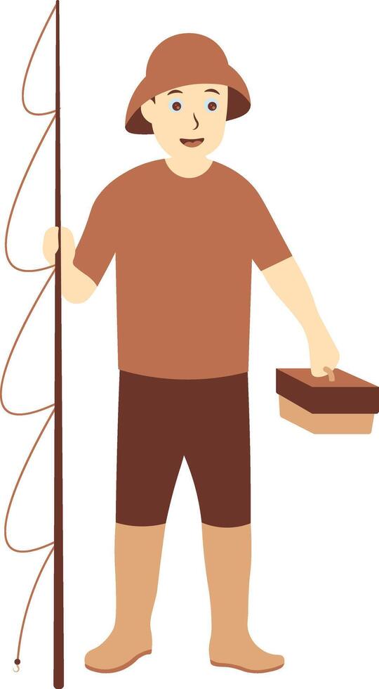 Fisherman Cartoon Character vector