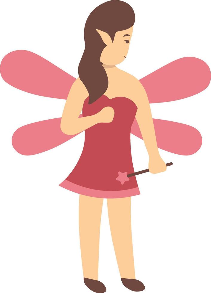 Little Fairy Illustration in Cartoon Design vector