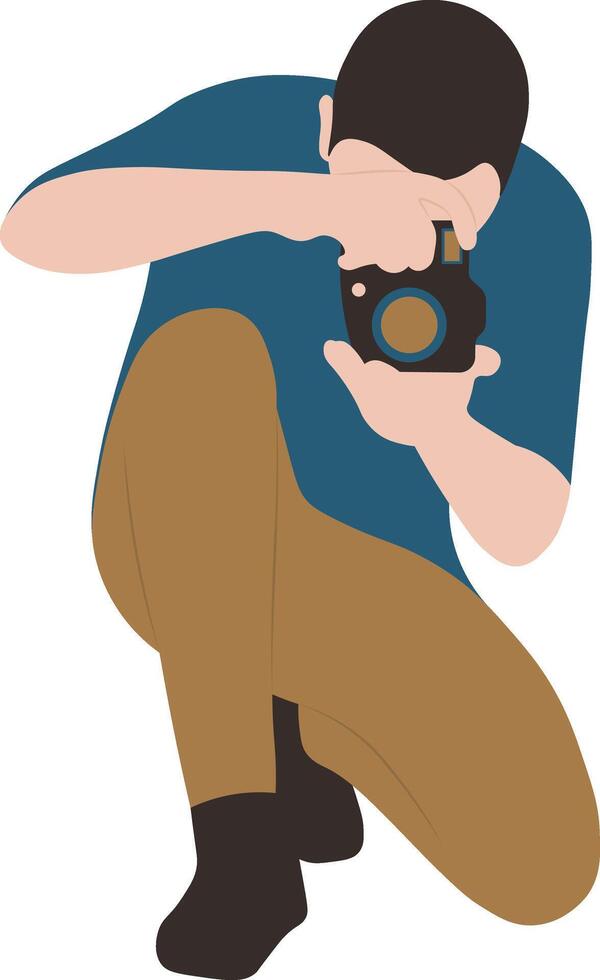 Man Photographer Illustration Design vector