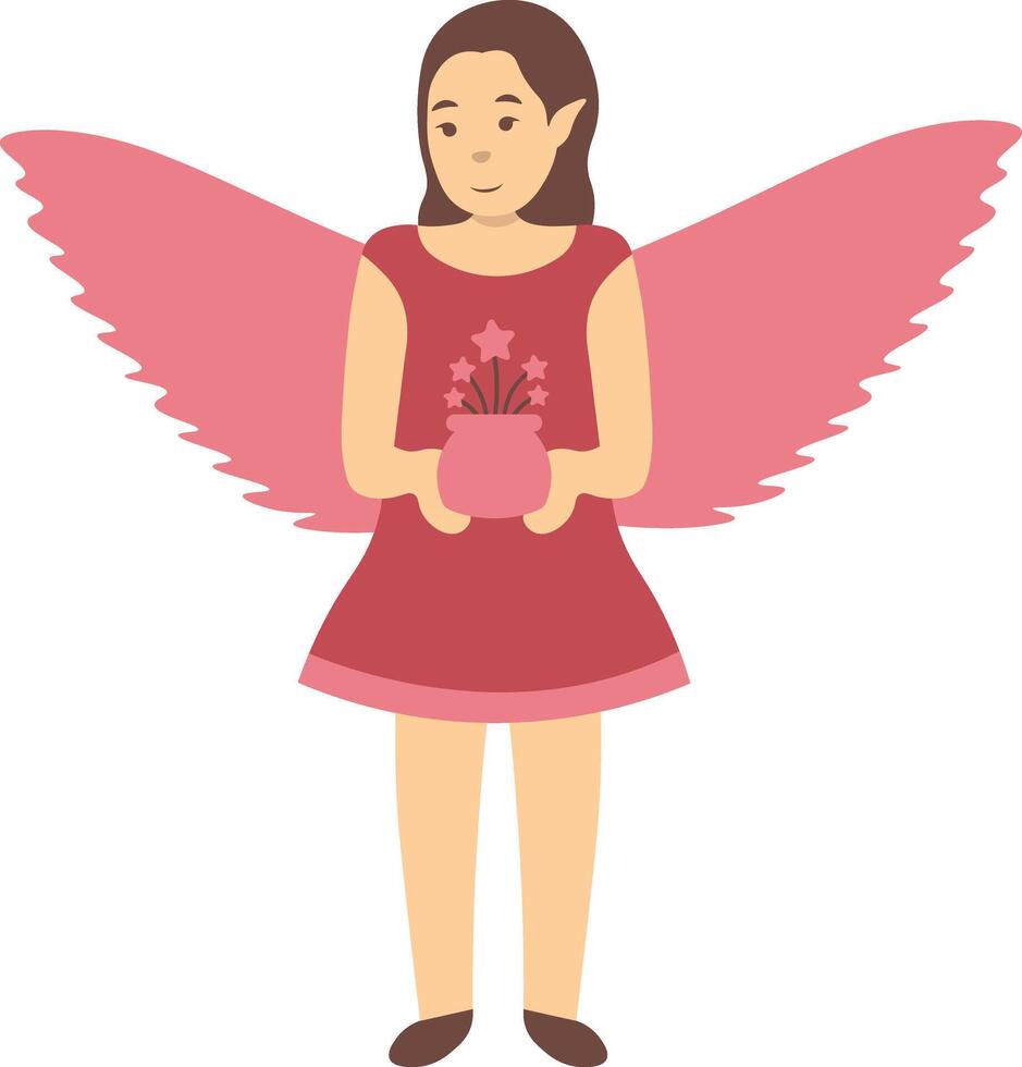 Little Fairy Illustration with Standing Pose vector