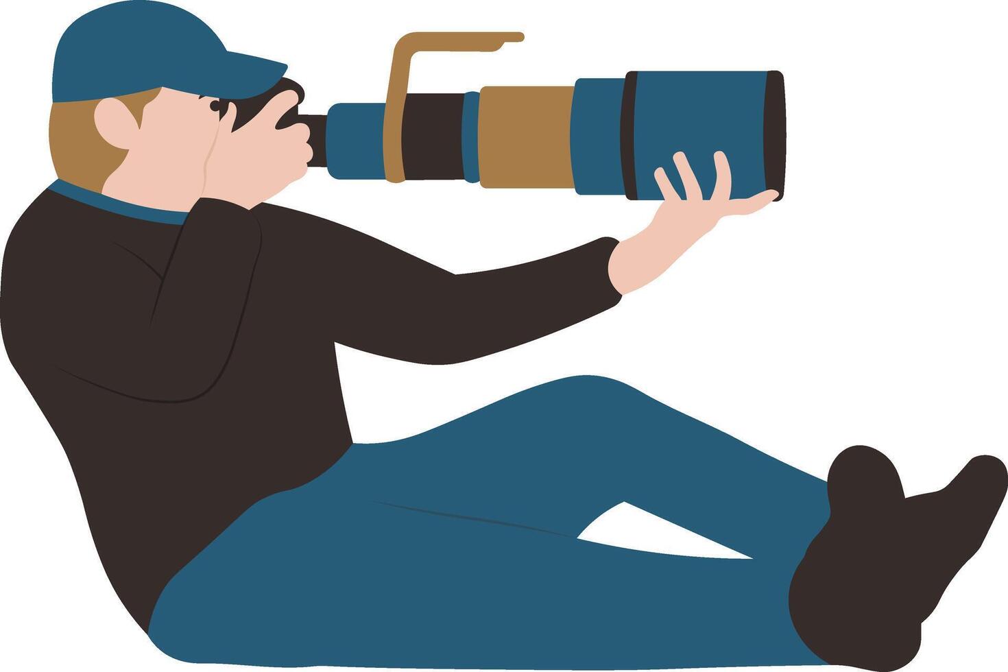 Man Photographer Character with Cartoon Design vector