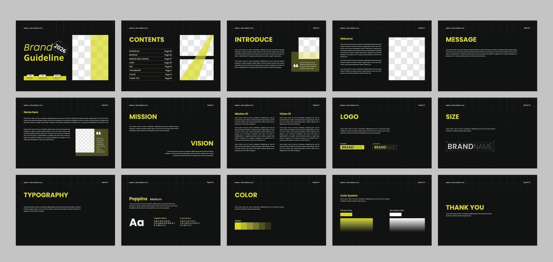 Creative brand guidelines template layout vector