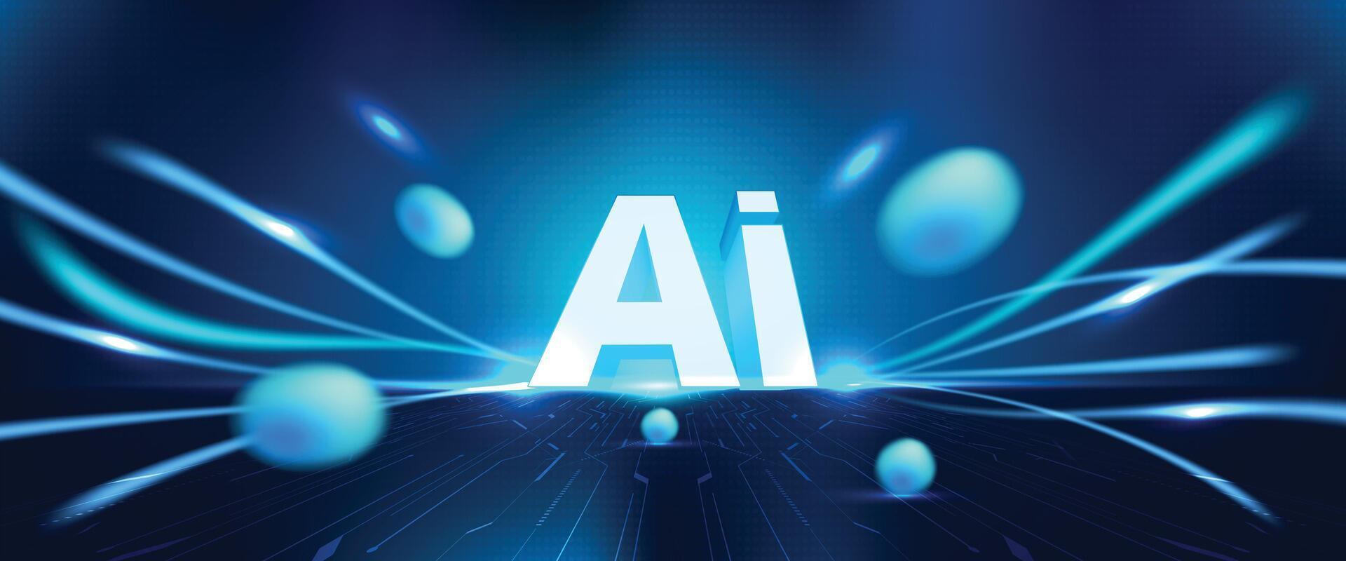 AI or artificial intelligence concept. Futuristic and technology background vector