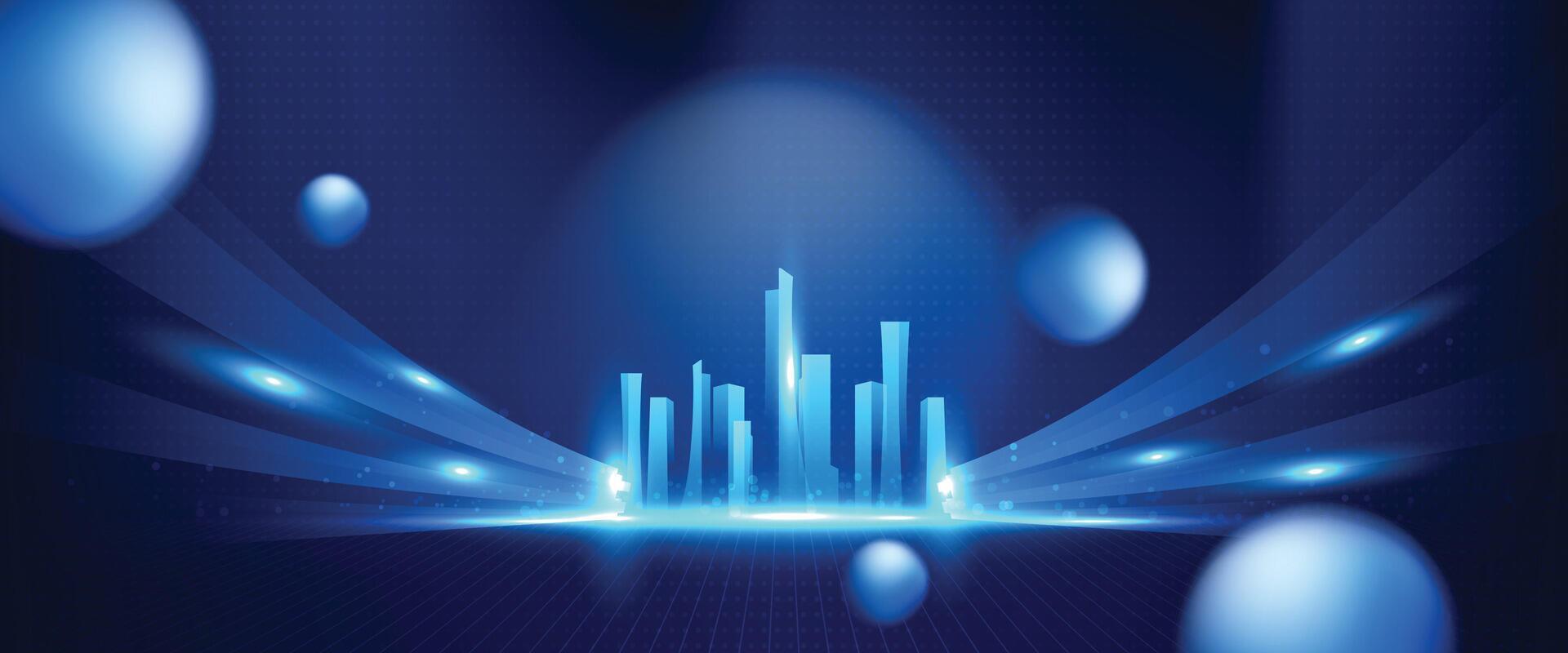 futuristic digital Smart City concept background. Technology, innovation concept. vector