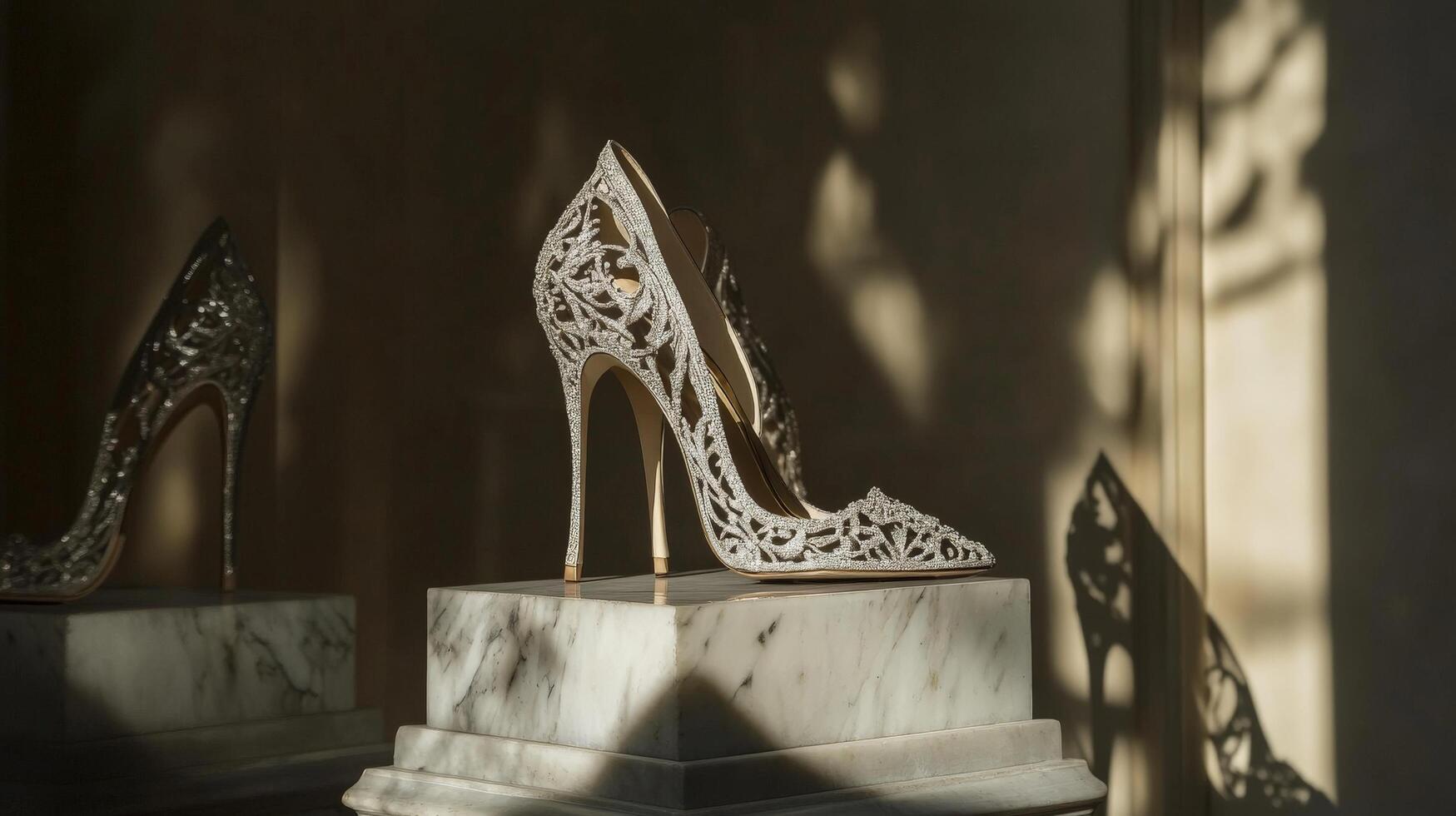 Sparkling Elegance Designer Bridal High Heels. photo