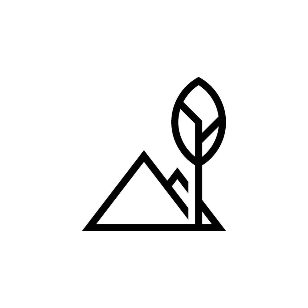 simple logo or icon of nature mountain vector