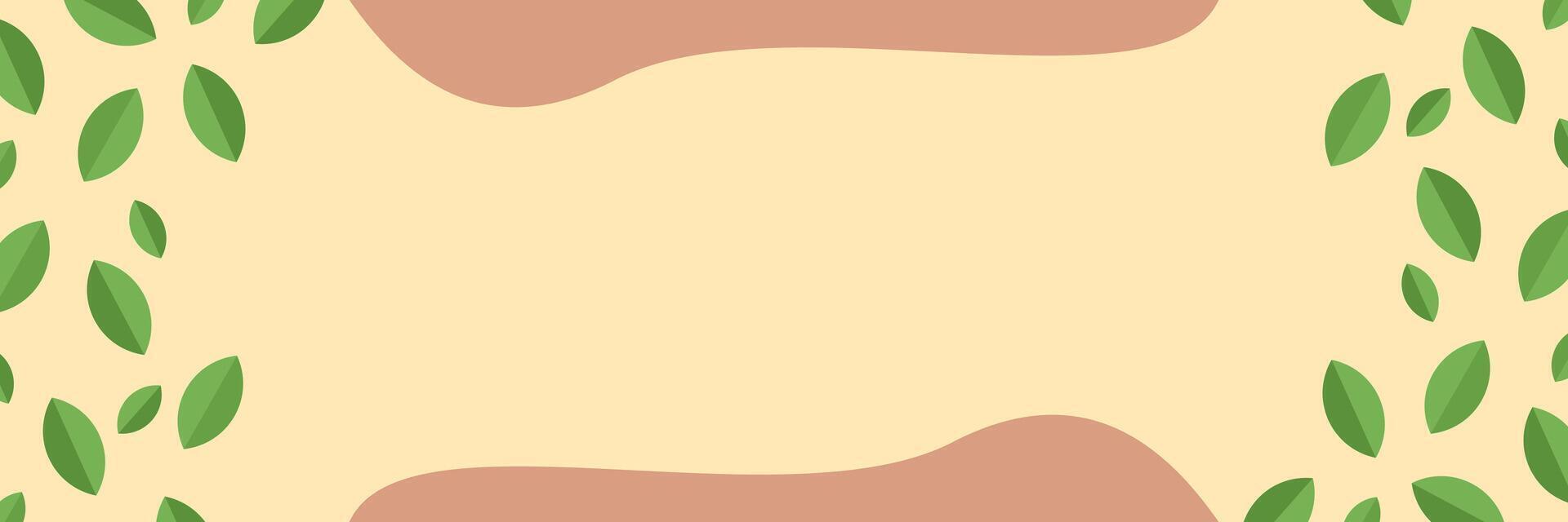 Earth day banner with leaf pattern and blank space for text. vector