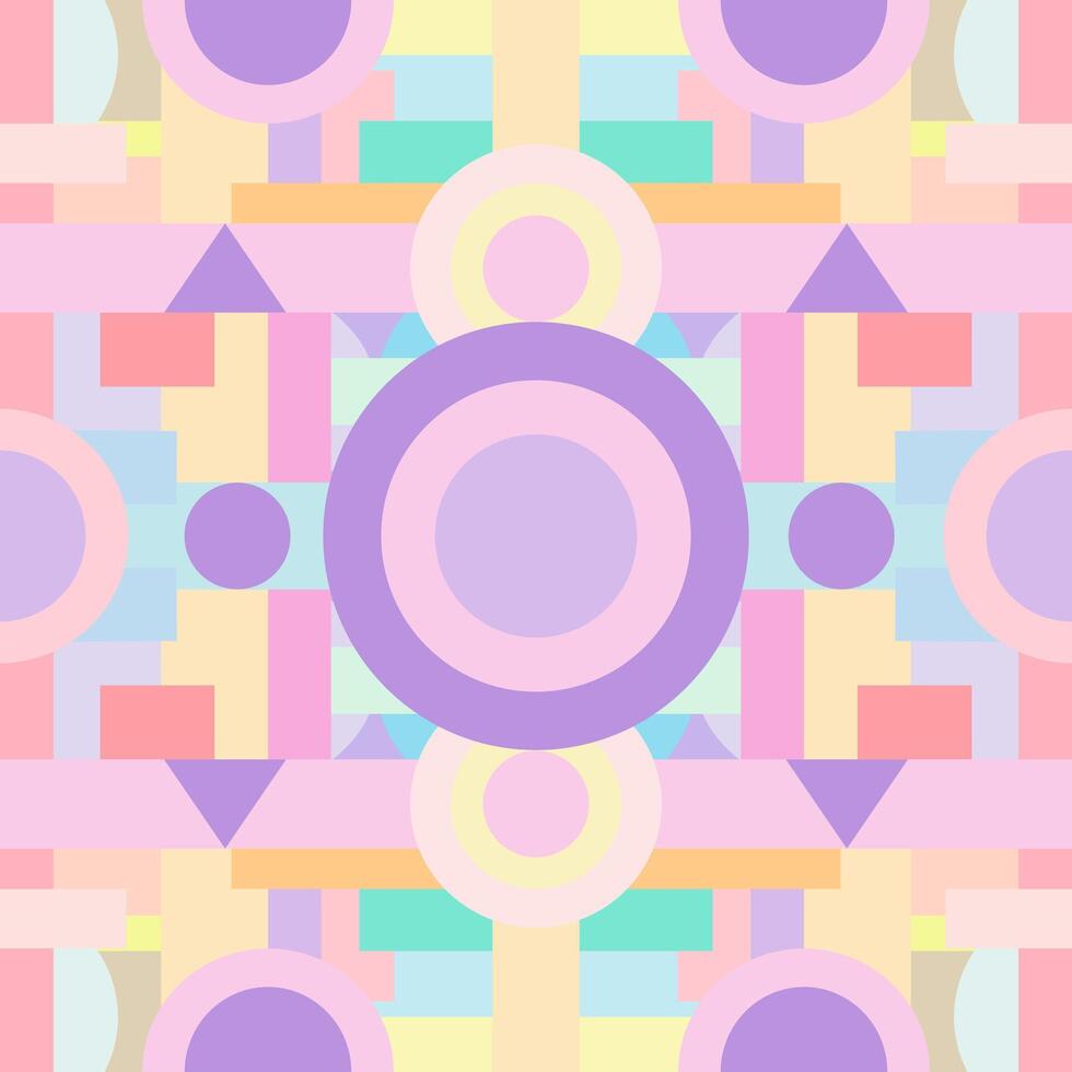 Cute Pastel Geometric Abstract Sesmless Pattern. 8Bit. vector