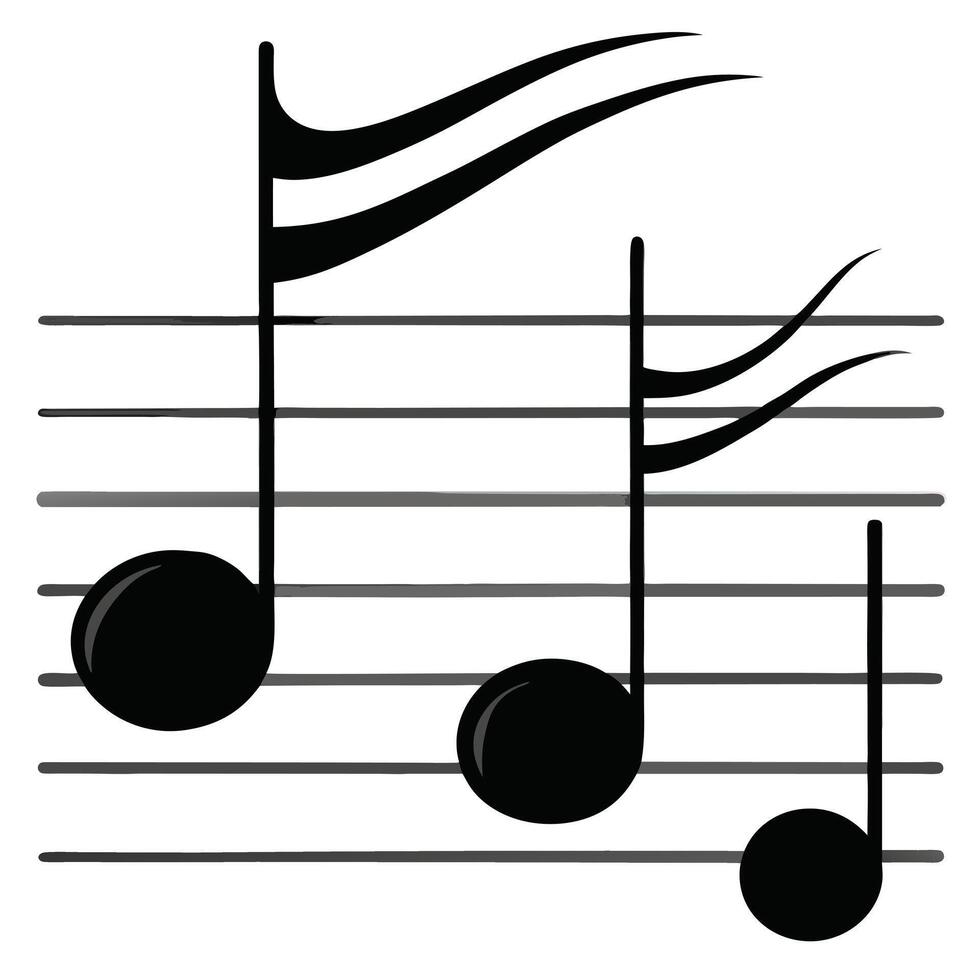 Black musical notes background design vector