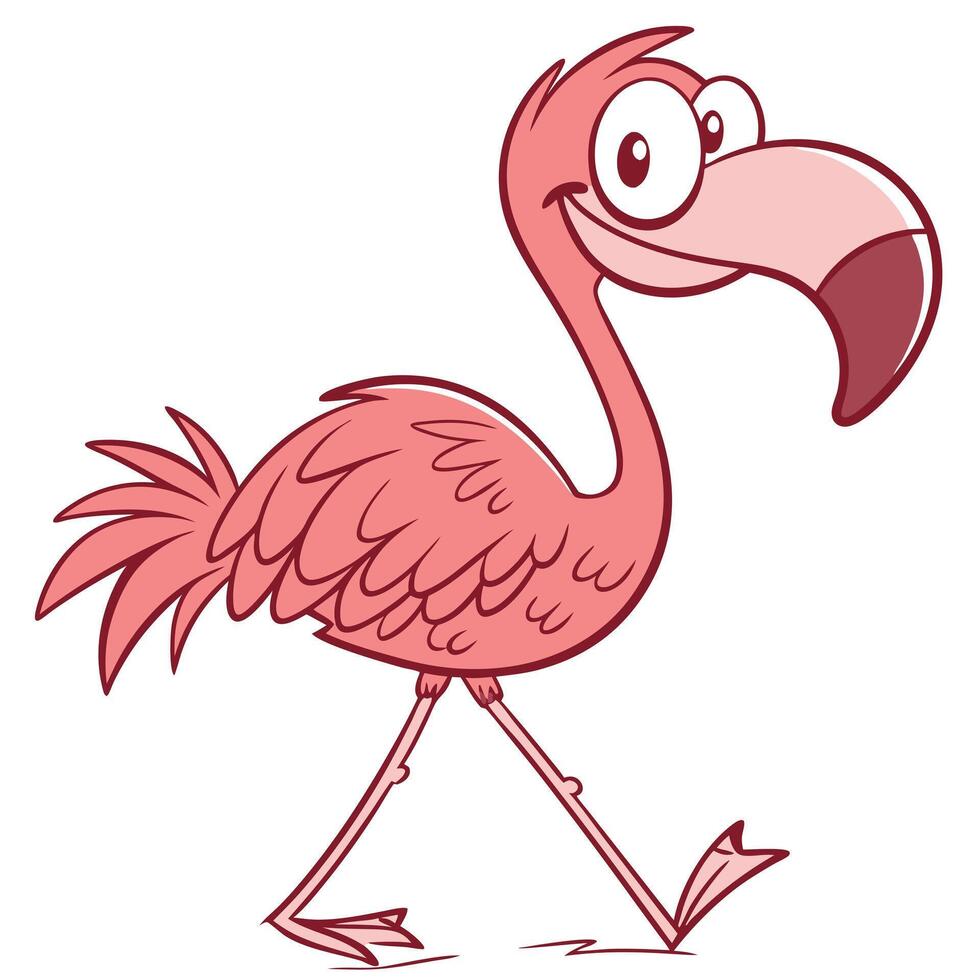 Funny flamingos in pink vector