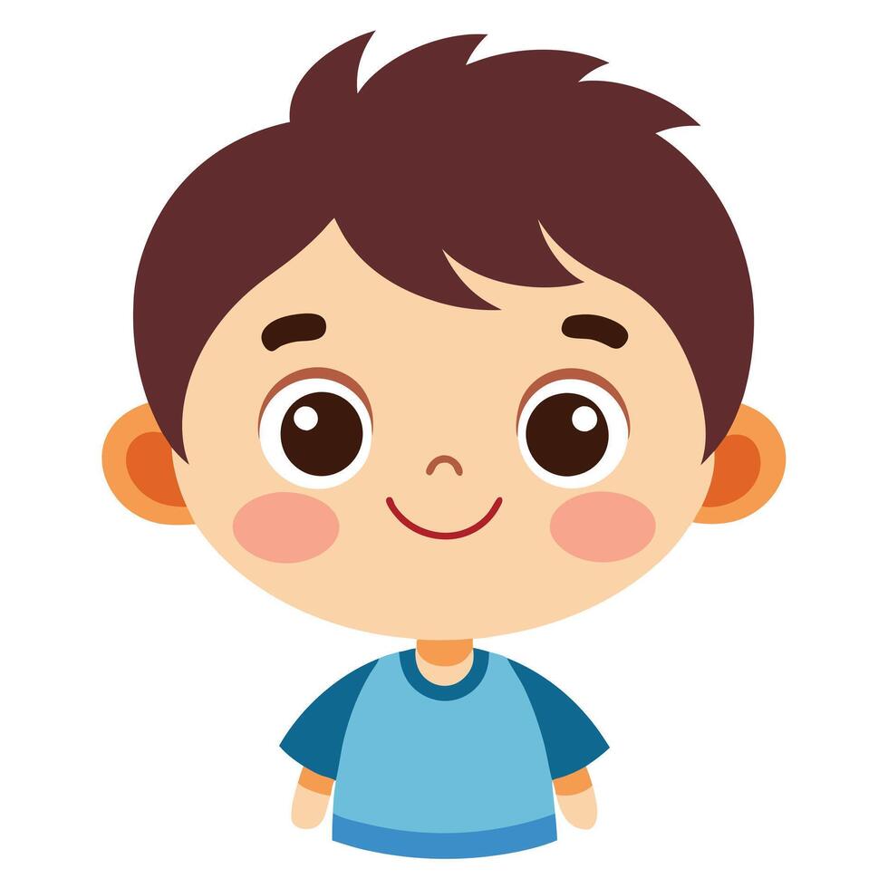 Adorable Boy Waving a Friendly Greeting in Cartoon Icon Illustration vector