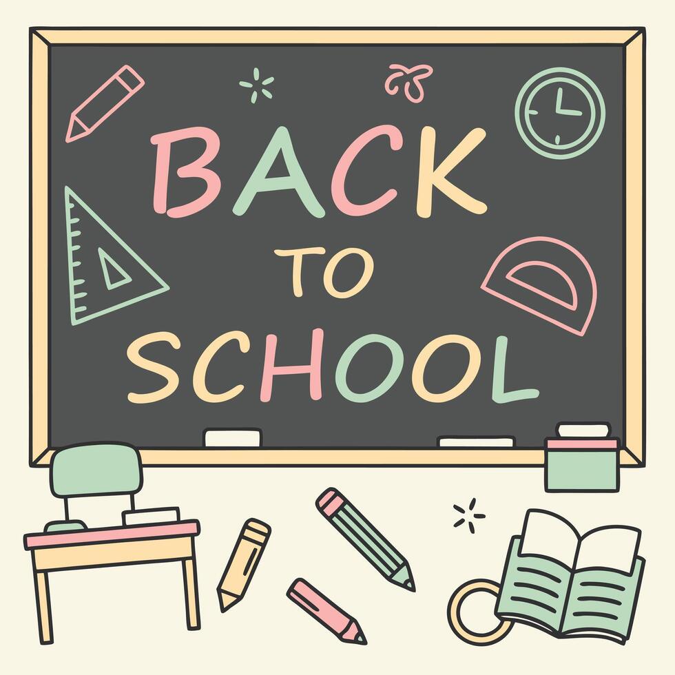 Back to school background theme vector