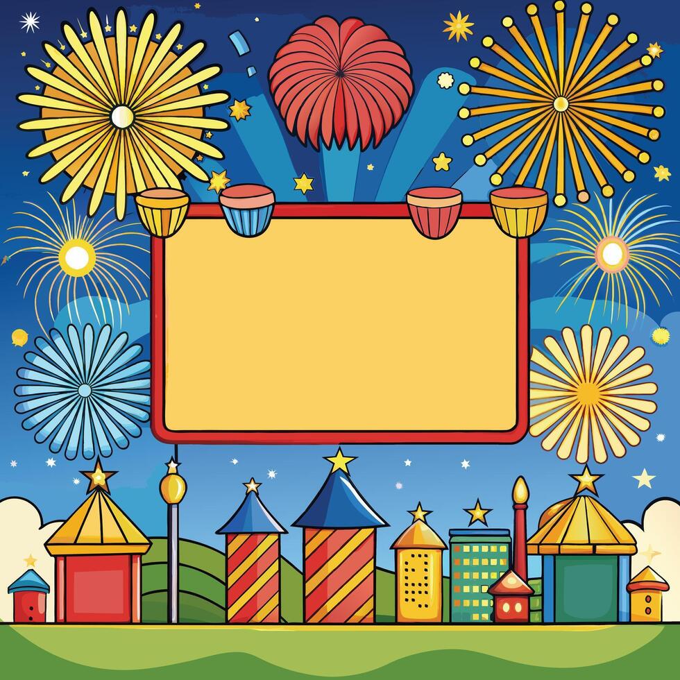 City fireworks design vector