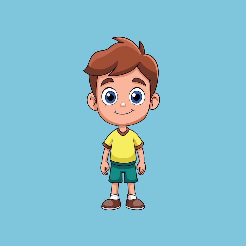 Smiling Boy in Casual Outfit vector