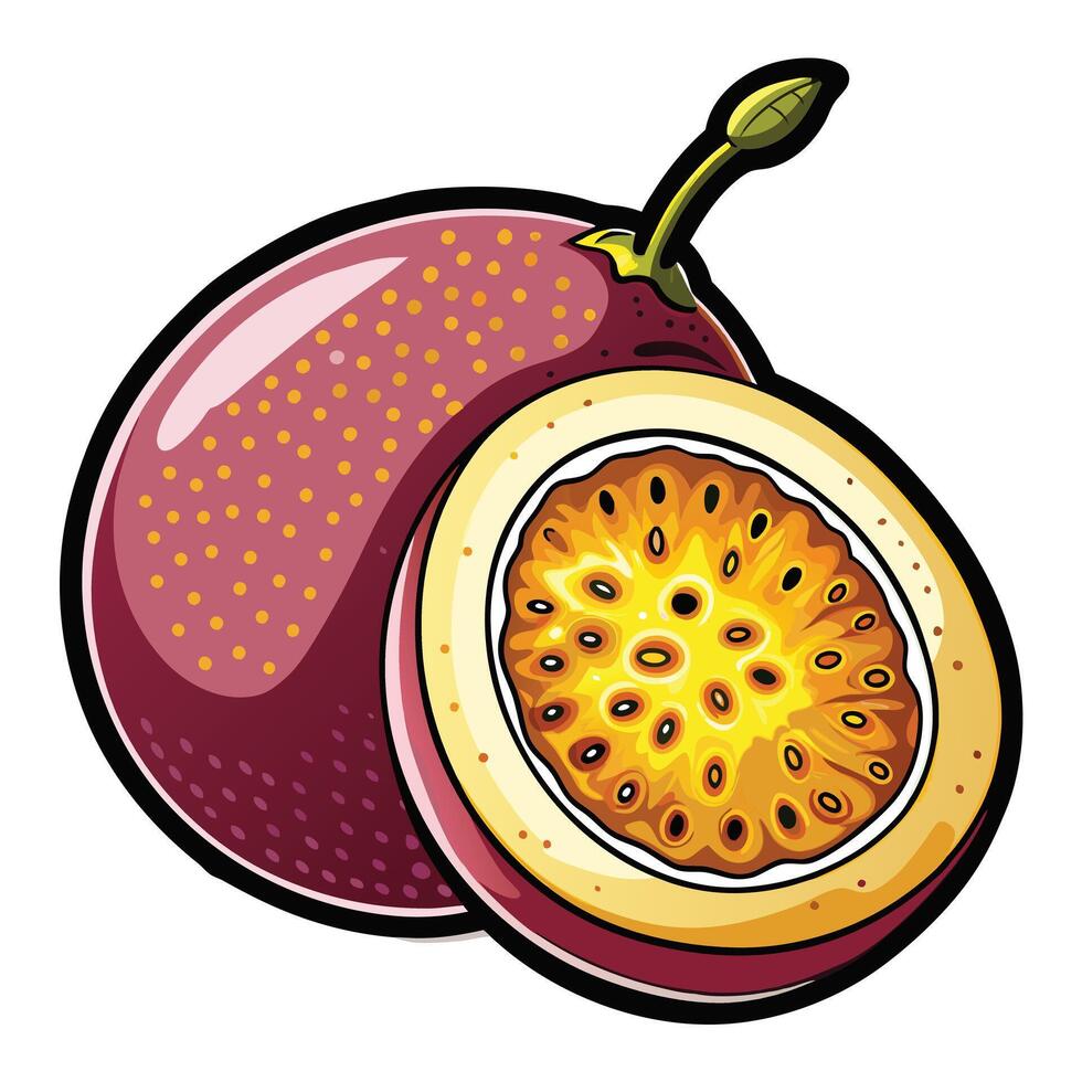 Fresh passion fruit healthy vector