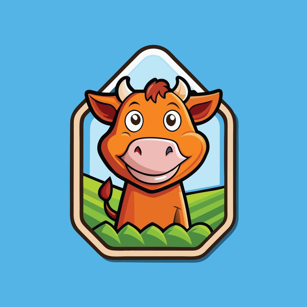 Happy cow giving smile vector