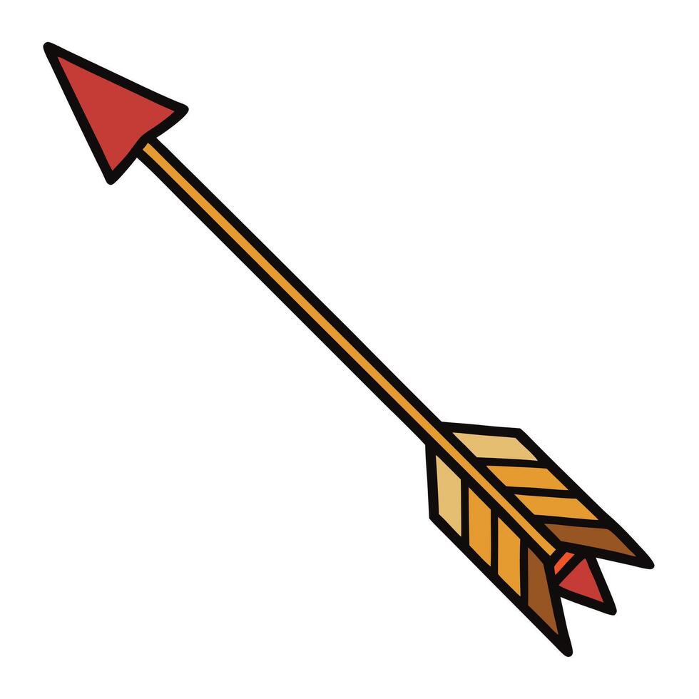 Indian arrows. ethnic tribal arrows with feather. vector