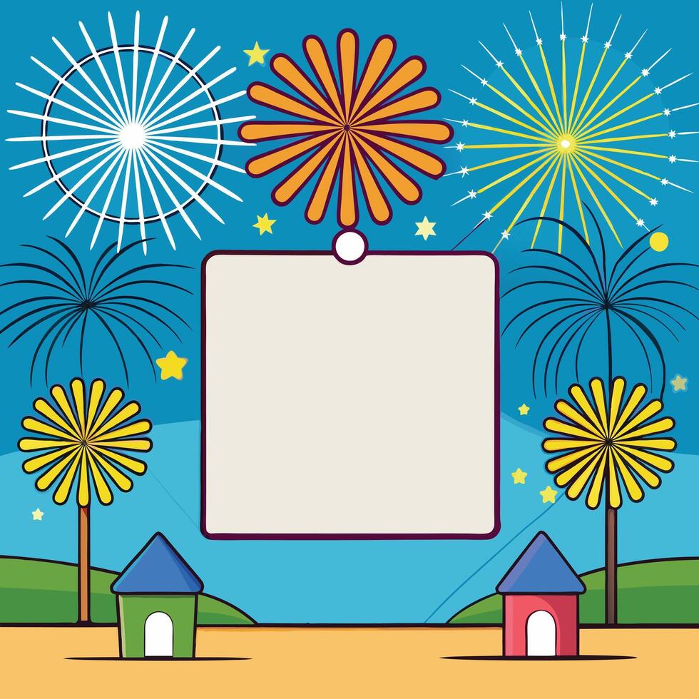 Colorful Fireworks illustration vector