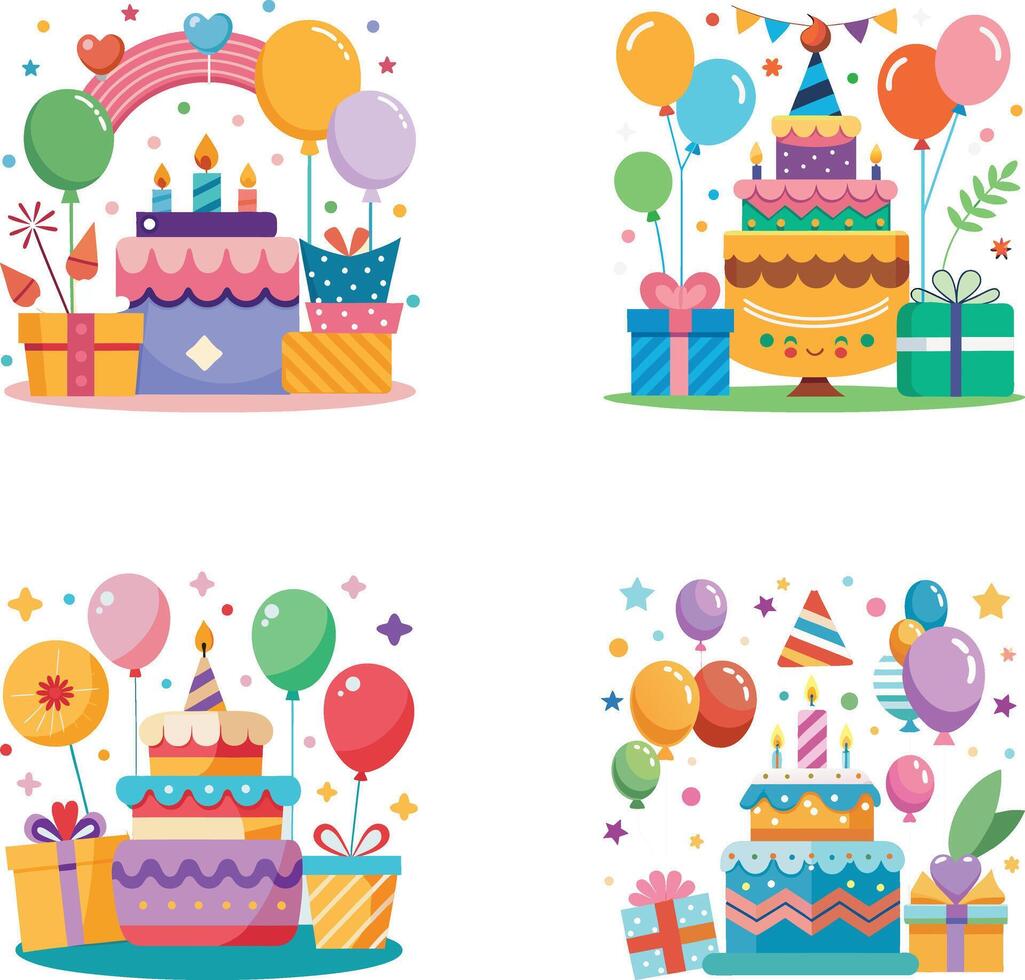 Big set of birthday elements vector