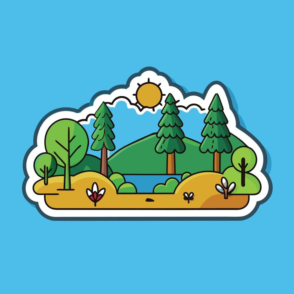 Camping in the nature vector