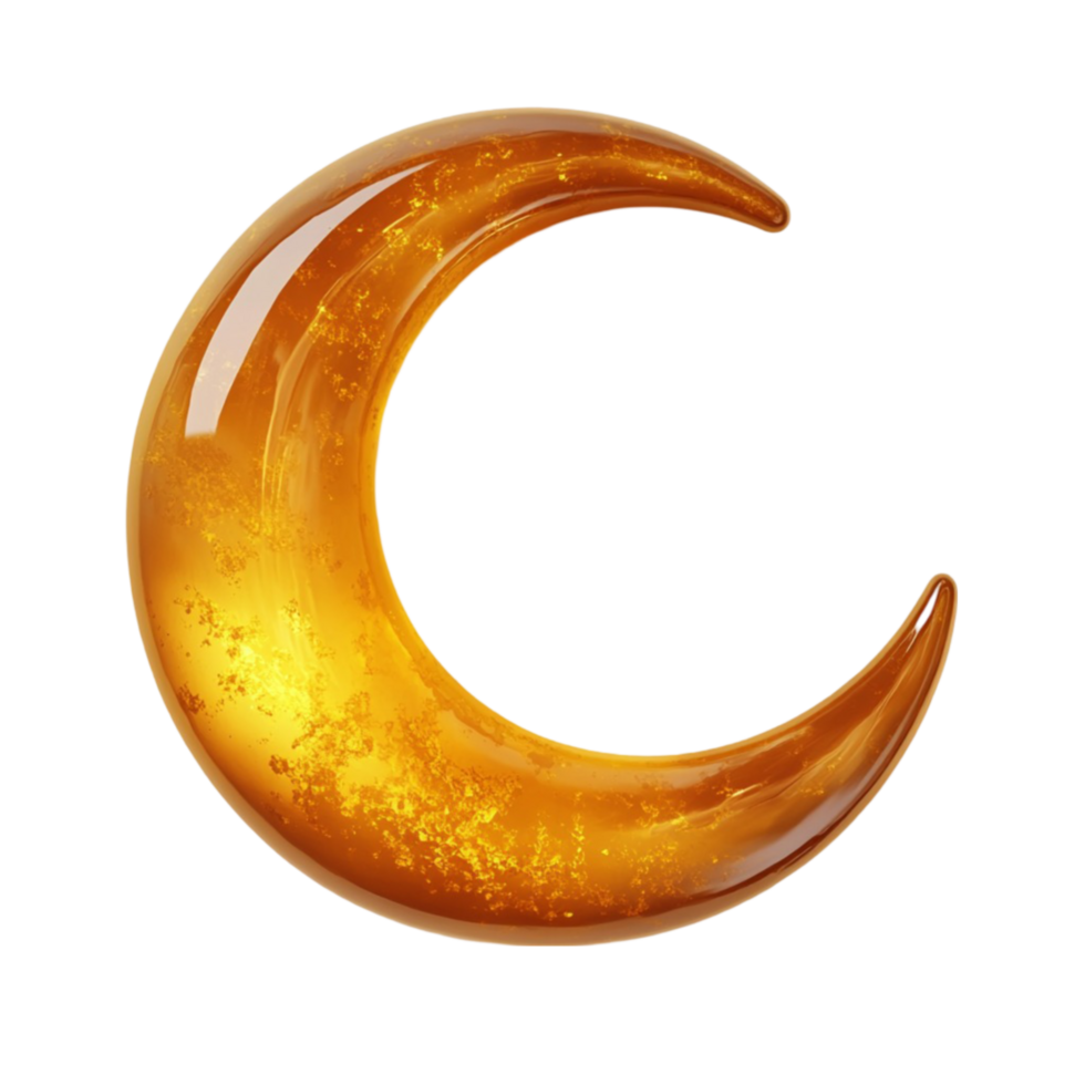 Crescent Moon with Golden Shine png