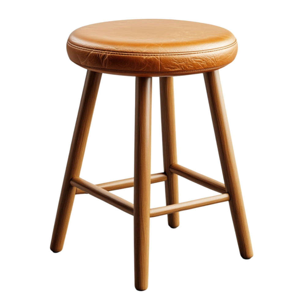 Stool with Brown Seat png