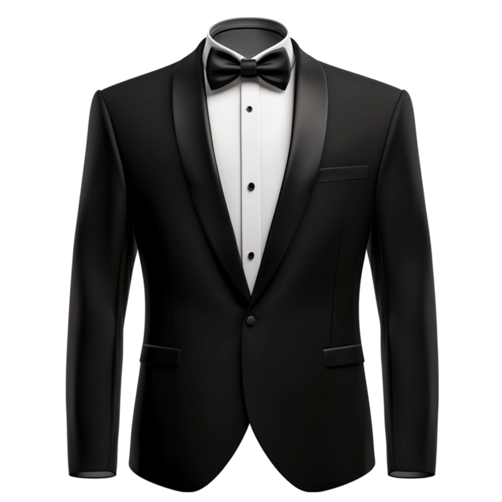 Black Tuxedo with Bow Tie on the Front png