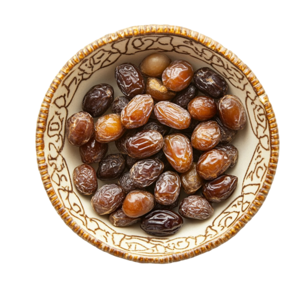 Dates in Bowl on Transparent Background png