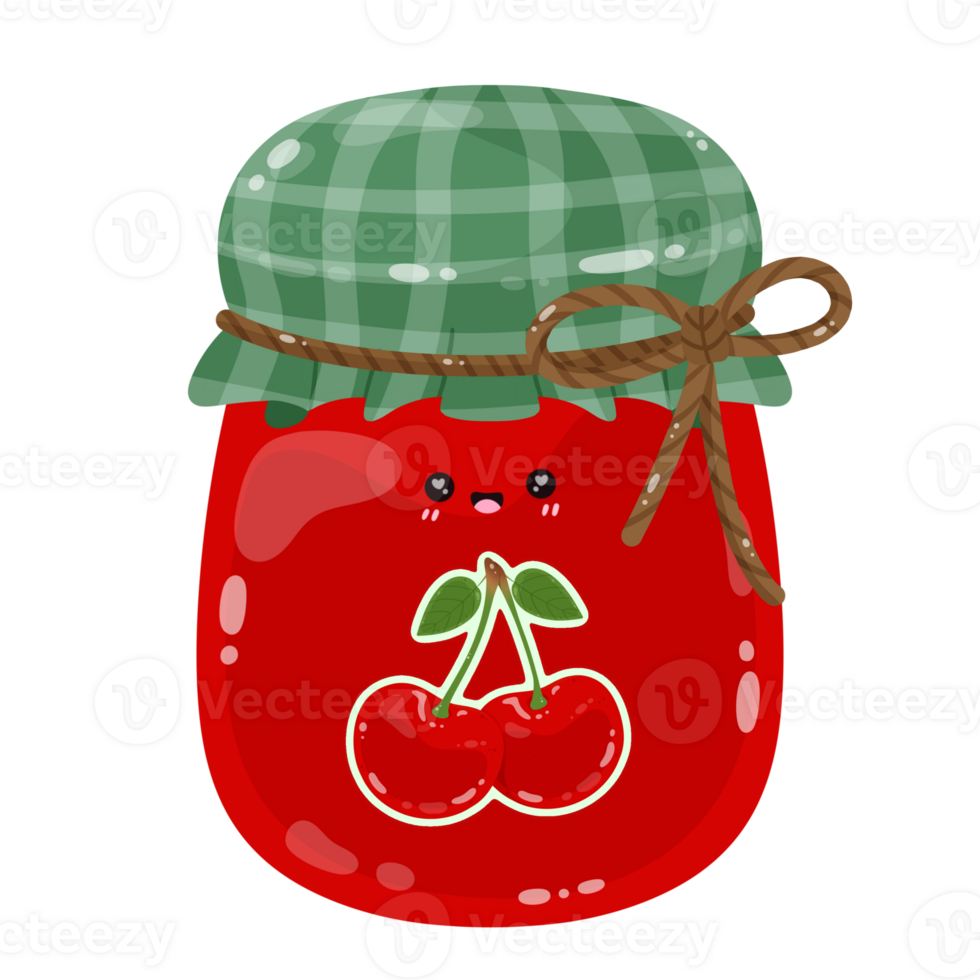 Adorable cherry jam illustration png