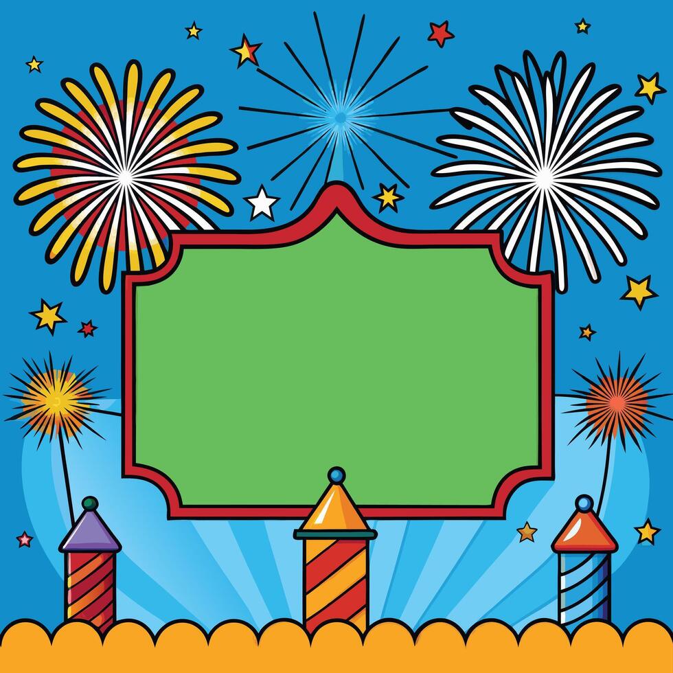 Colorful abstract fireworks background design vector