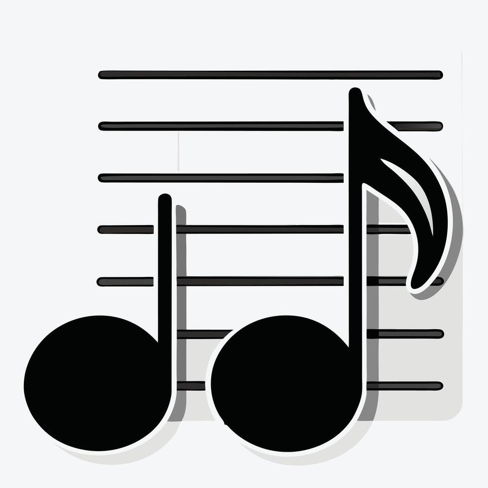Two Music Notes Floating Upwards vector
