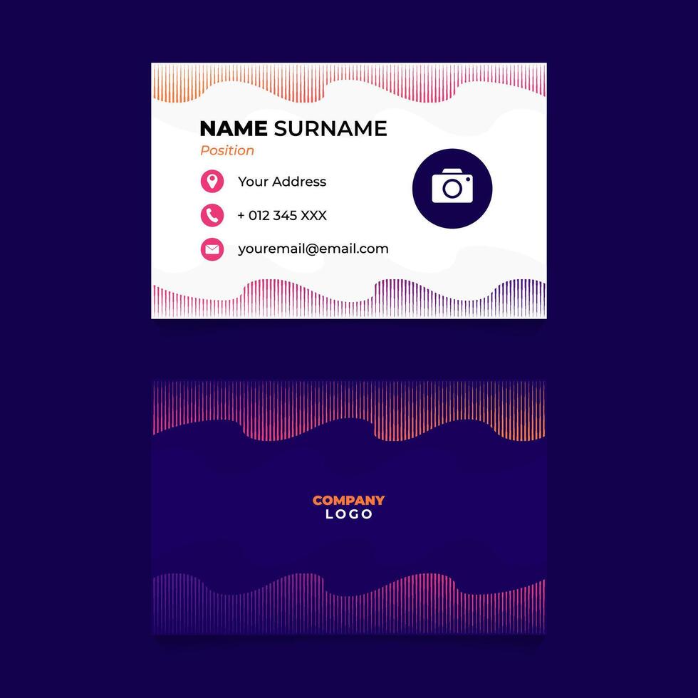 Name Card Design with Aurora Gradient Effect vector