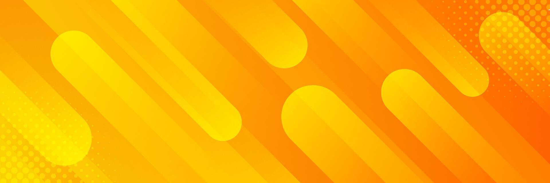 Bright orange gradient abstract dynamic banner background with halftone. illustration vector