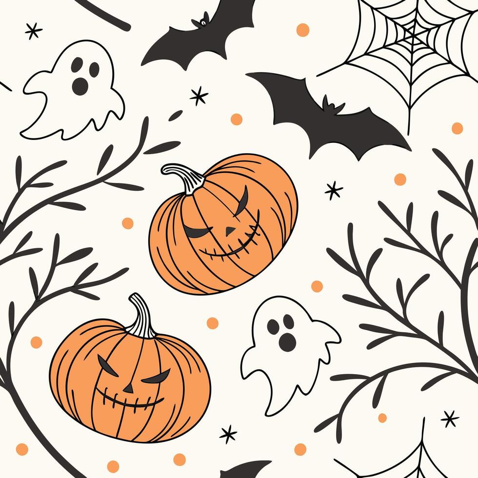 Funny halloween background vector