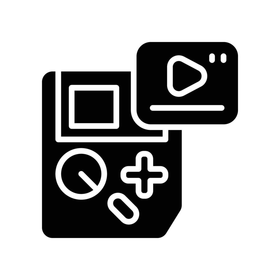retro gaming solid icon vector