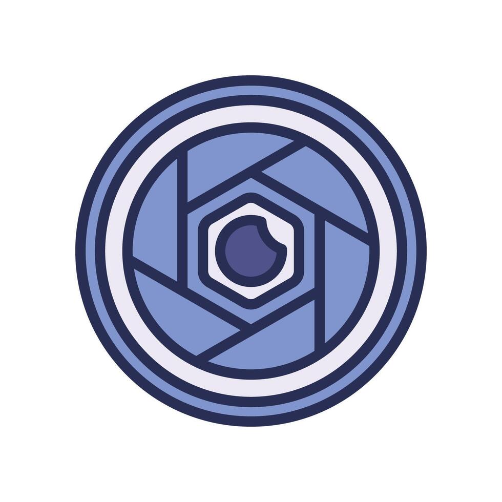 aperture filled color icon vector