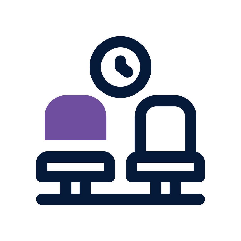 waiting room dual tone icon. vector