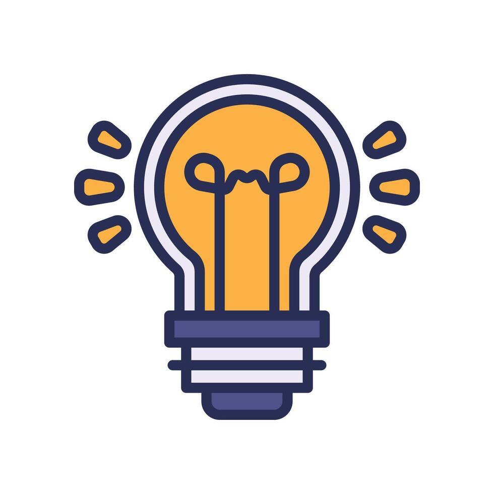 light bulb filled color icon vector